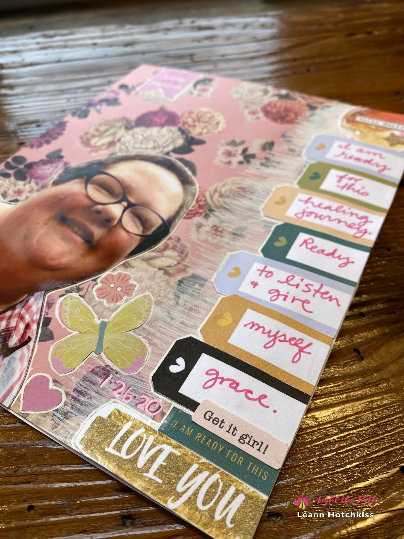 Close-up of Le's art journaling from January 2020.