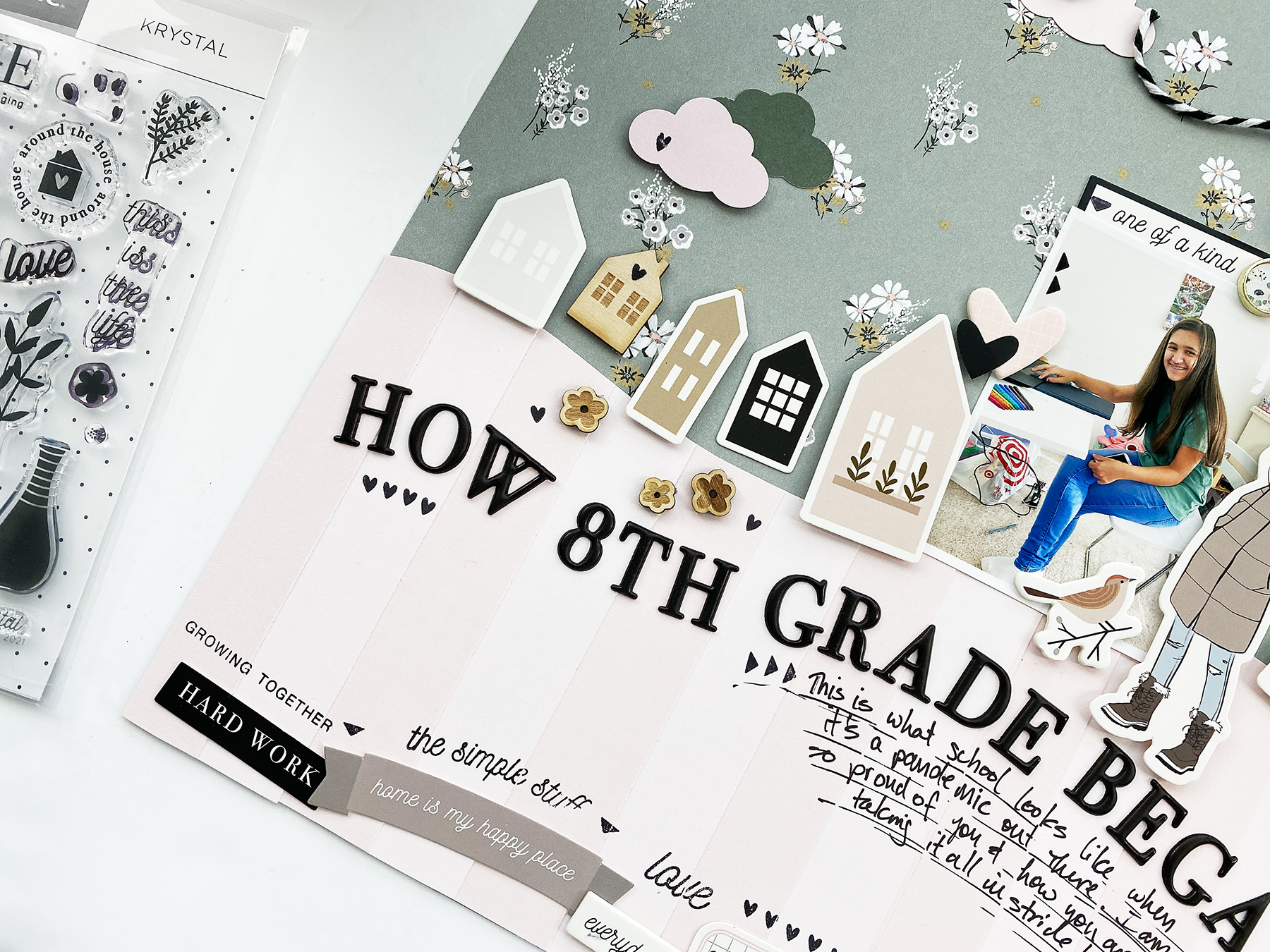 Kids Scrapbook Albums Project | Natalie's First Day of 8th Grade