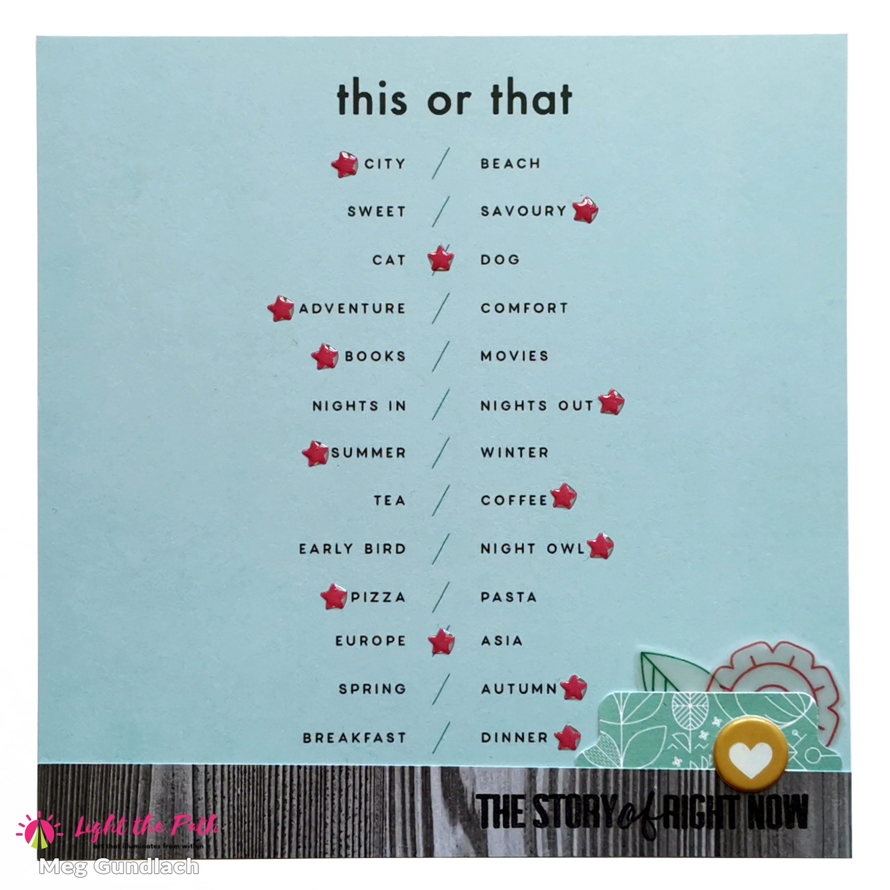 Light The Path Design Team 2021 Meg Gundlach | March Prompt People Places Things