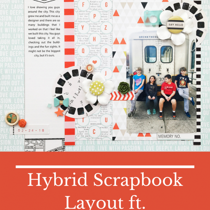 Theresa Moxley Hybrid Scrapbook Layout | Say Hello ft Sahlin Studio Quickpages