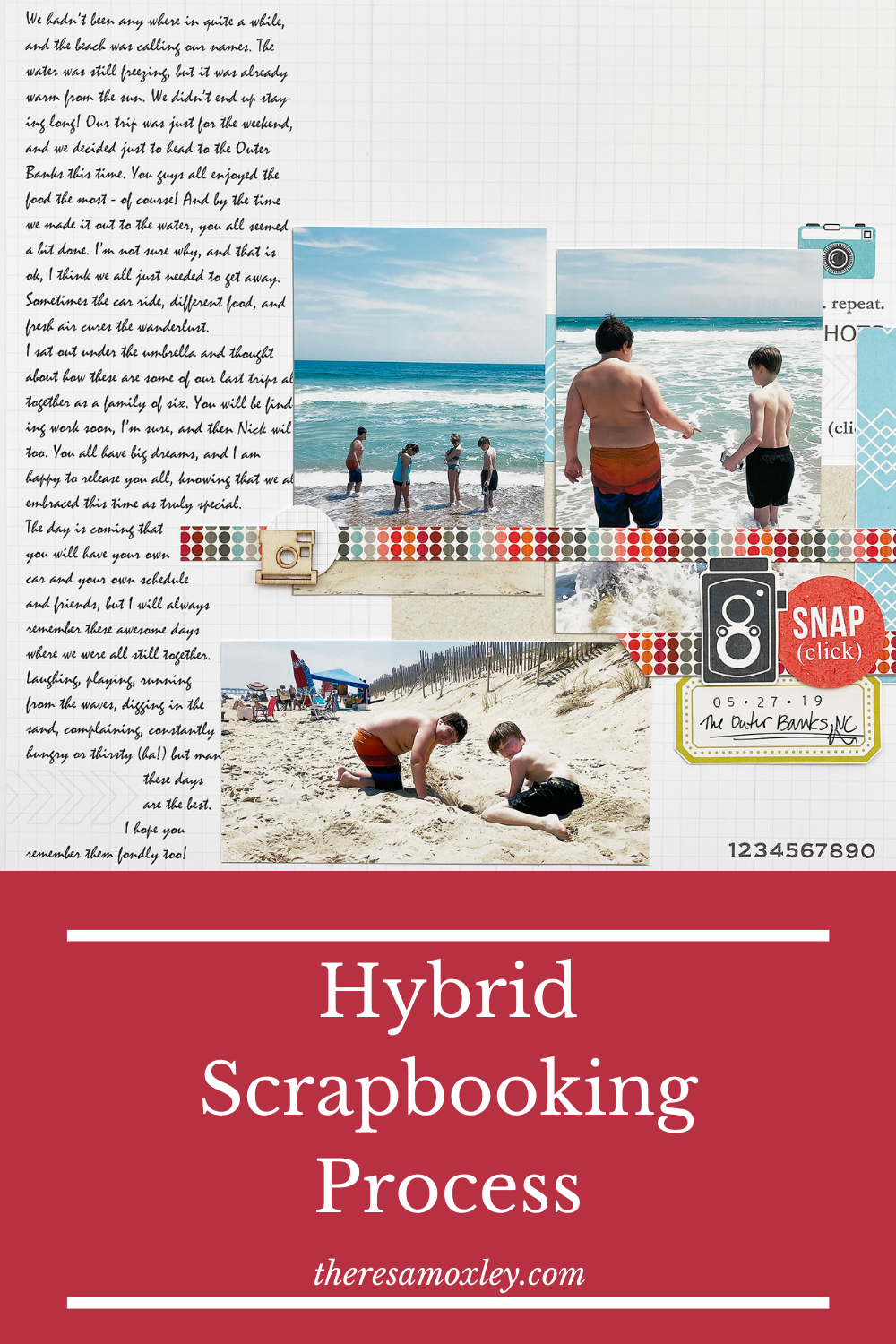 Theresa Moxley Sahlin Studio Design Team | The Outer Banks Hybrid Scrapbook Layout
