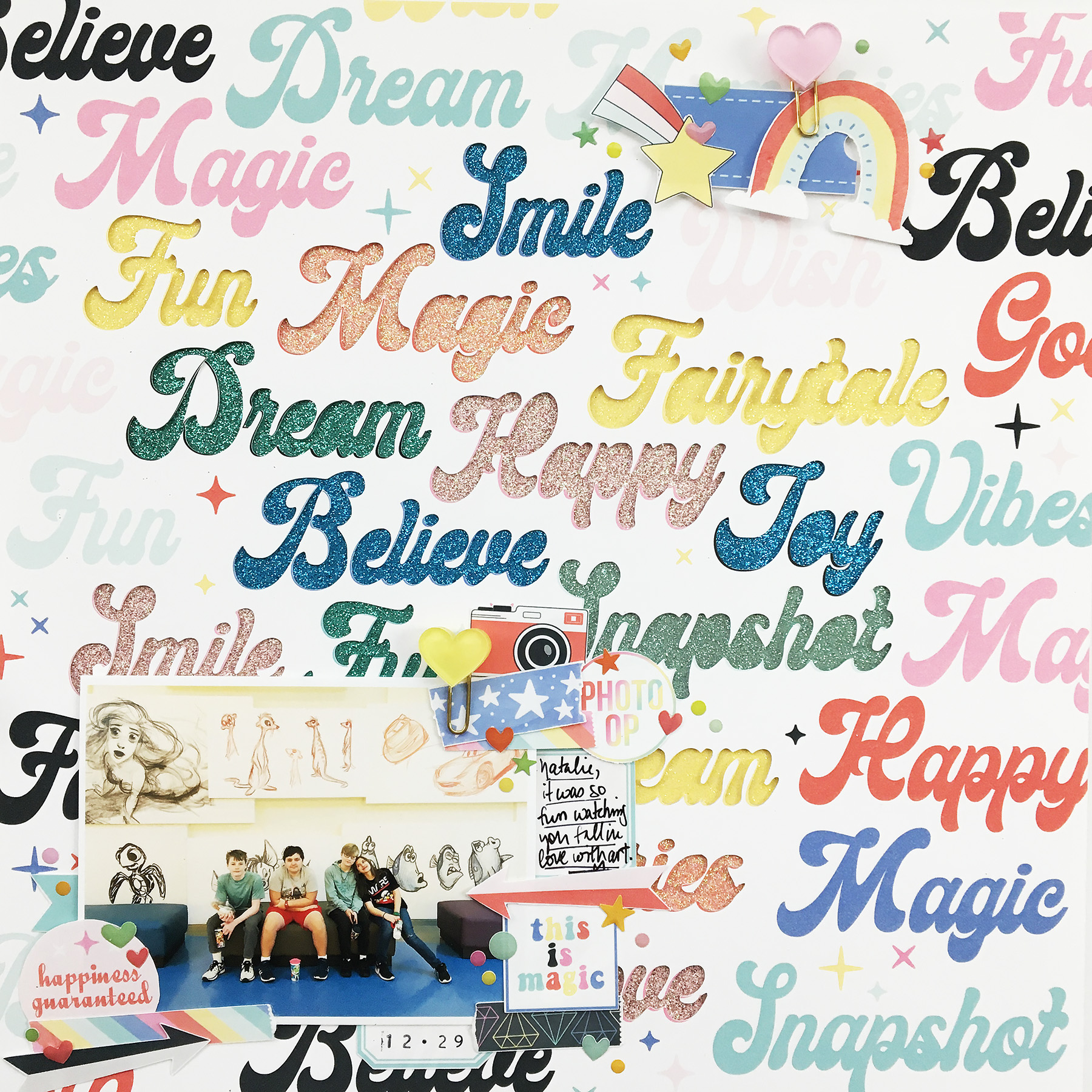 Theresa Moxley Hybrid Scrapbook Layout | This Is Magic ft Project Mouse POP