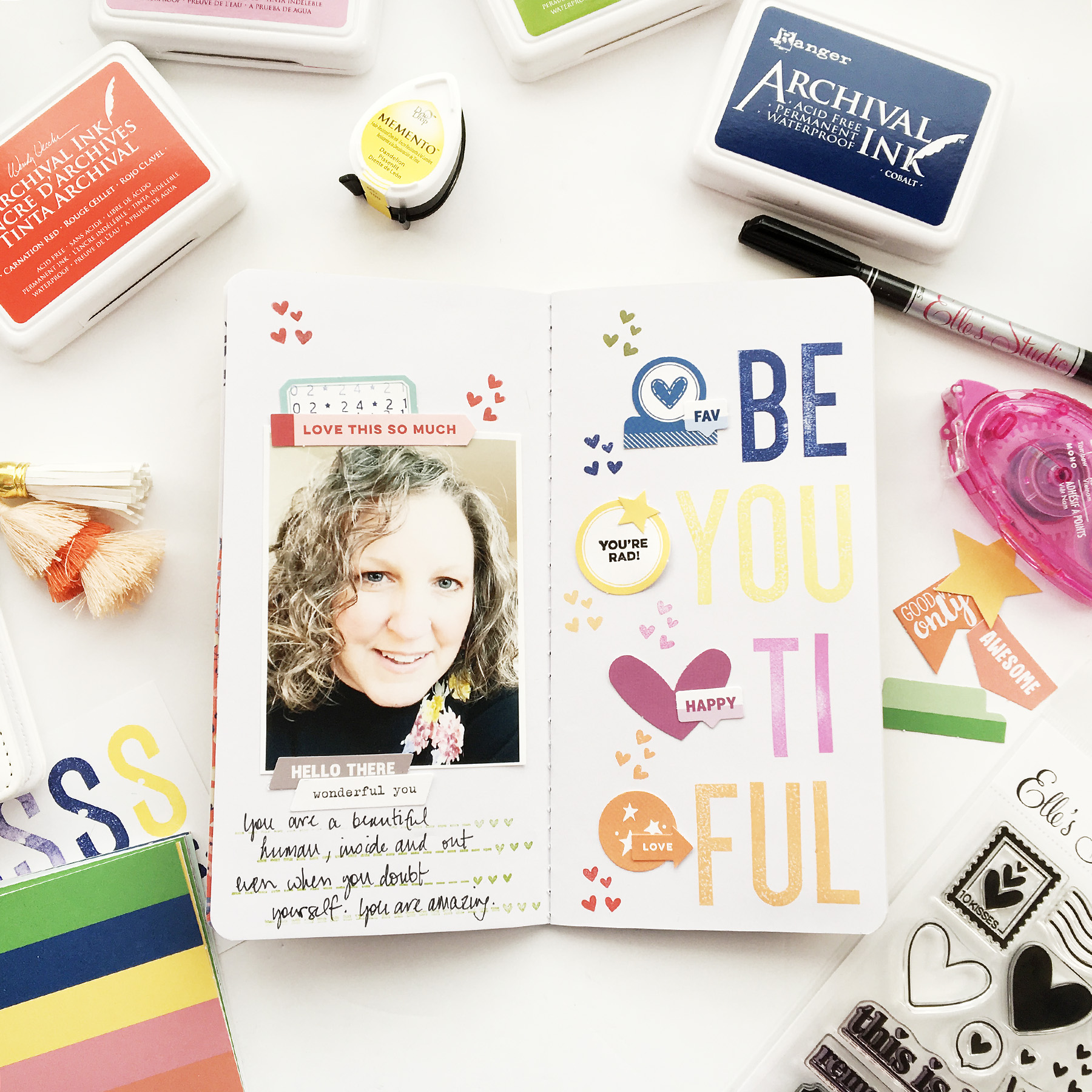Theresa Moxley Travelers Notebook Layout | BeYouTiFul ft Elles Studio