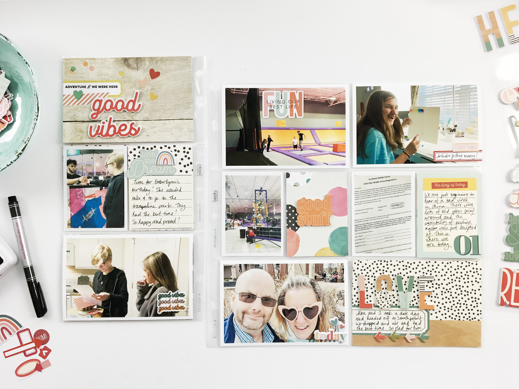 Theresa Moxley Project Life 2020 | January Monthly With Insert ft Simple Stories Hello Today