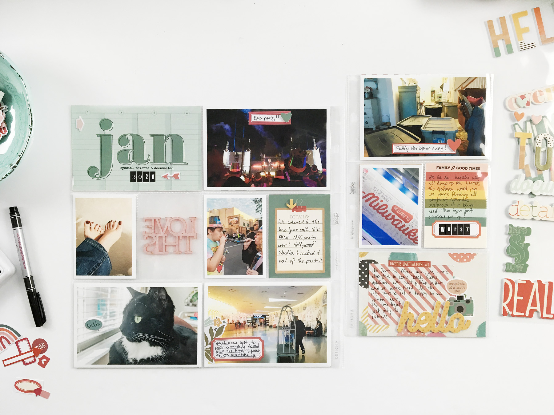 Theresa Moxley Project Life 2020 | January Monthly With Insert ft Simple Stories Hello Today
