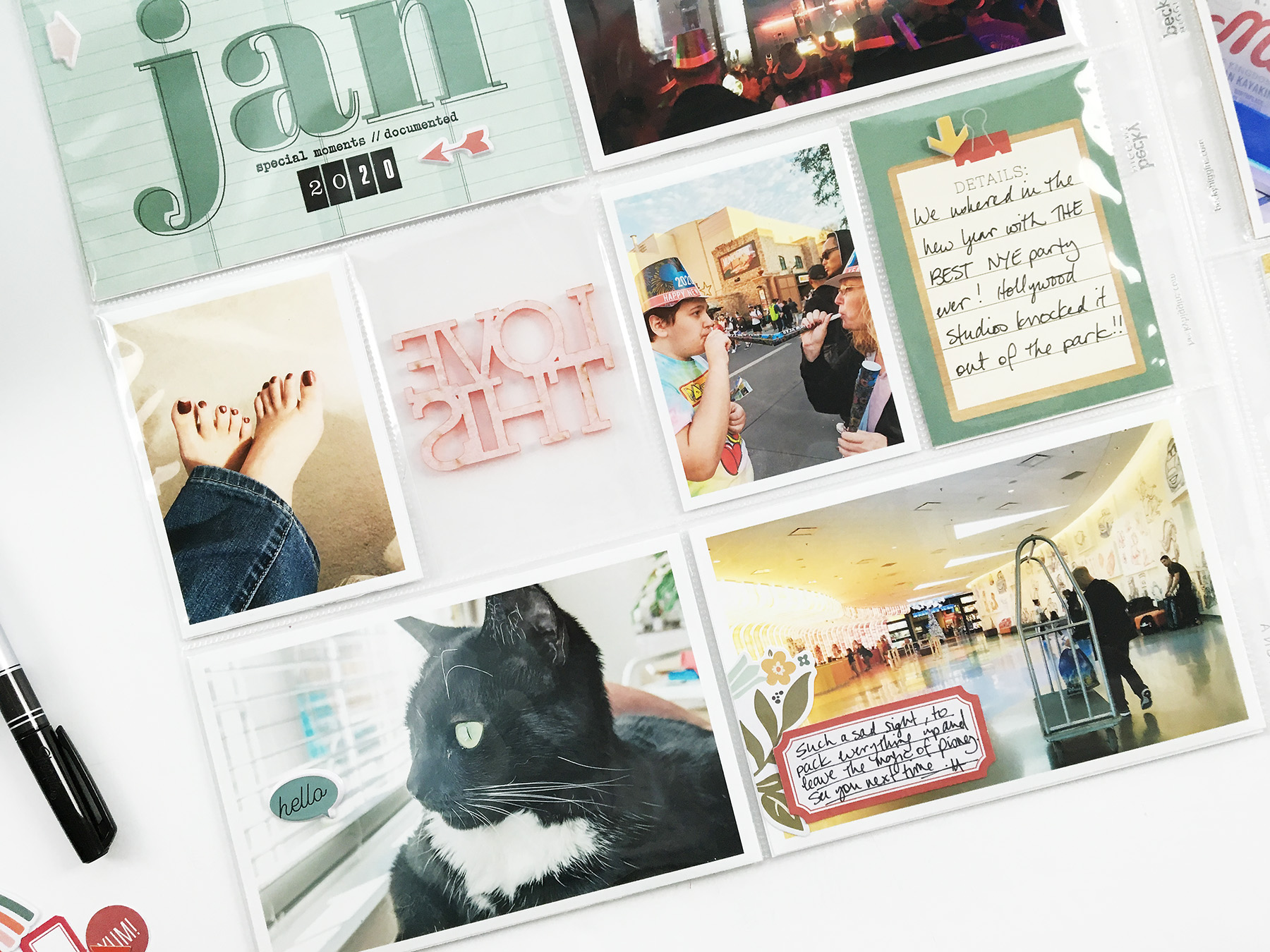 Theresa Moxley Project Life 2020 | January Monthly With Insert ft Simple Stories Hello Today