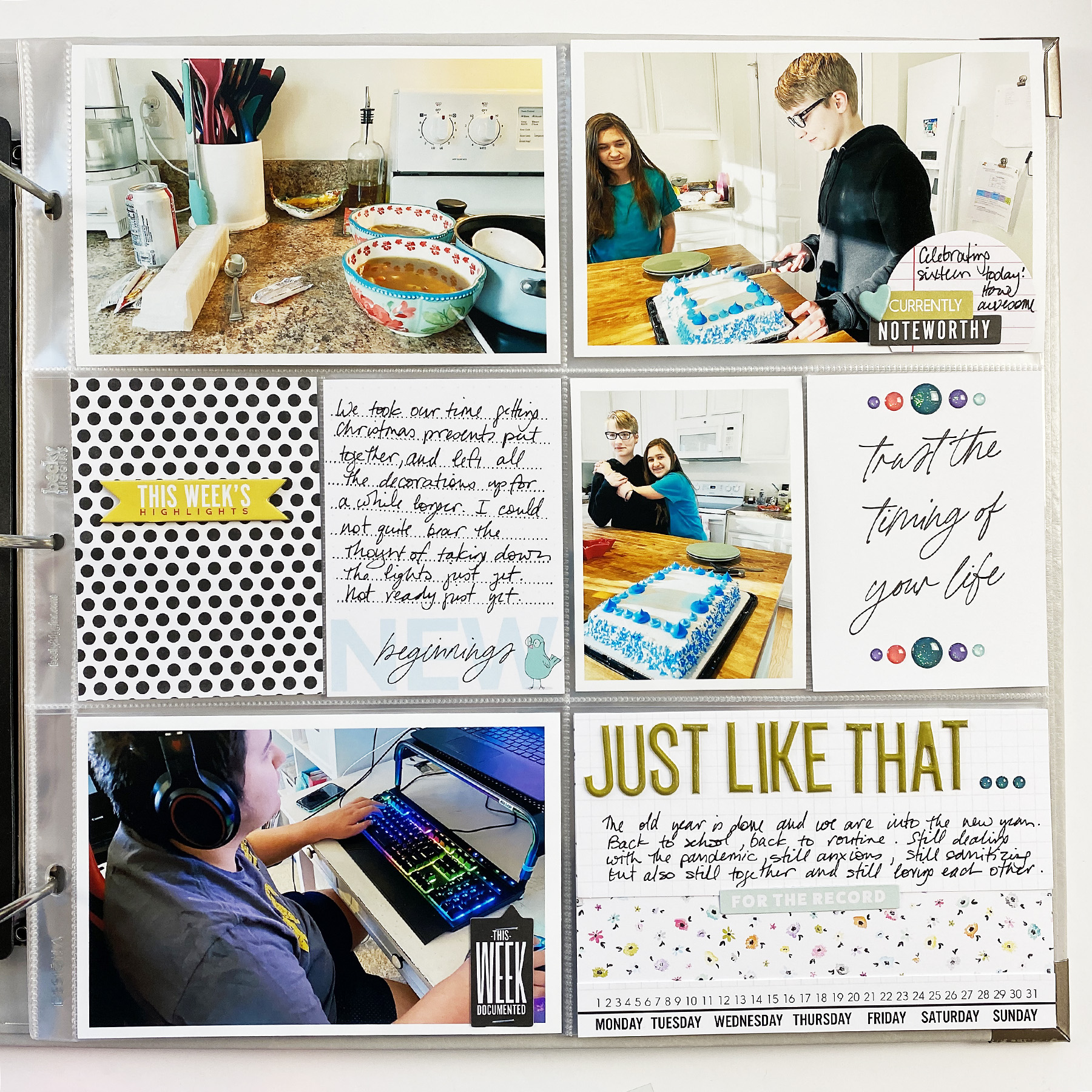 Theresa Moxley Project Life 2021 | January Bi Monthly 01 ft. Cocoa Daisy