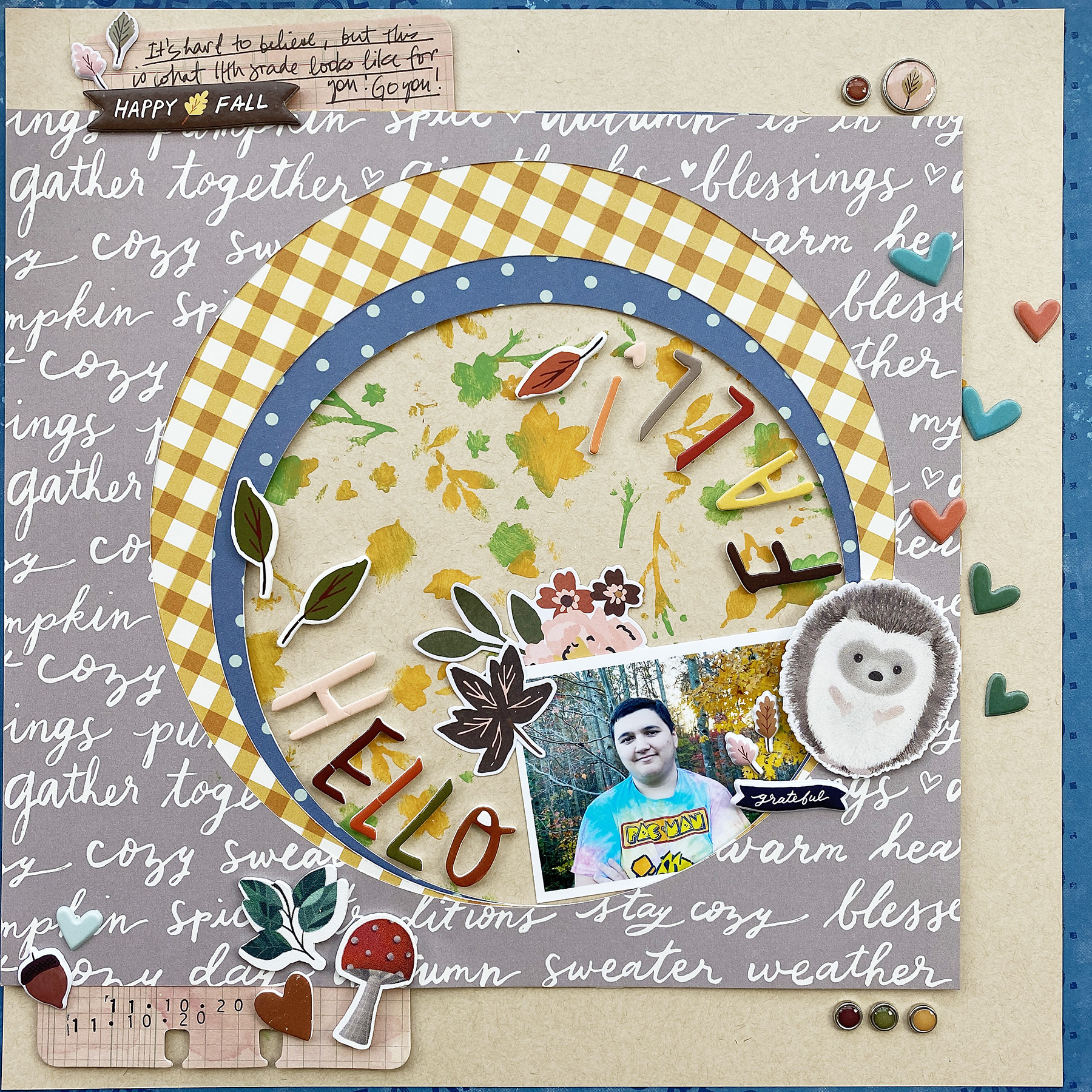 Theresa Moxley Traditional Scrapbook Layout | Hello Fall ft Simple Stories Cozy Days