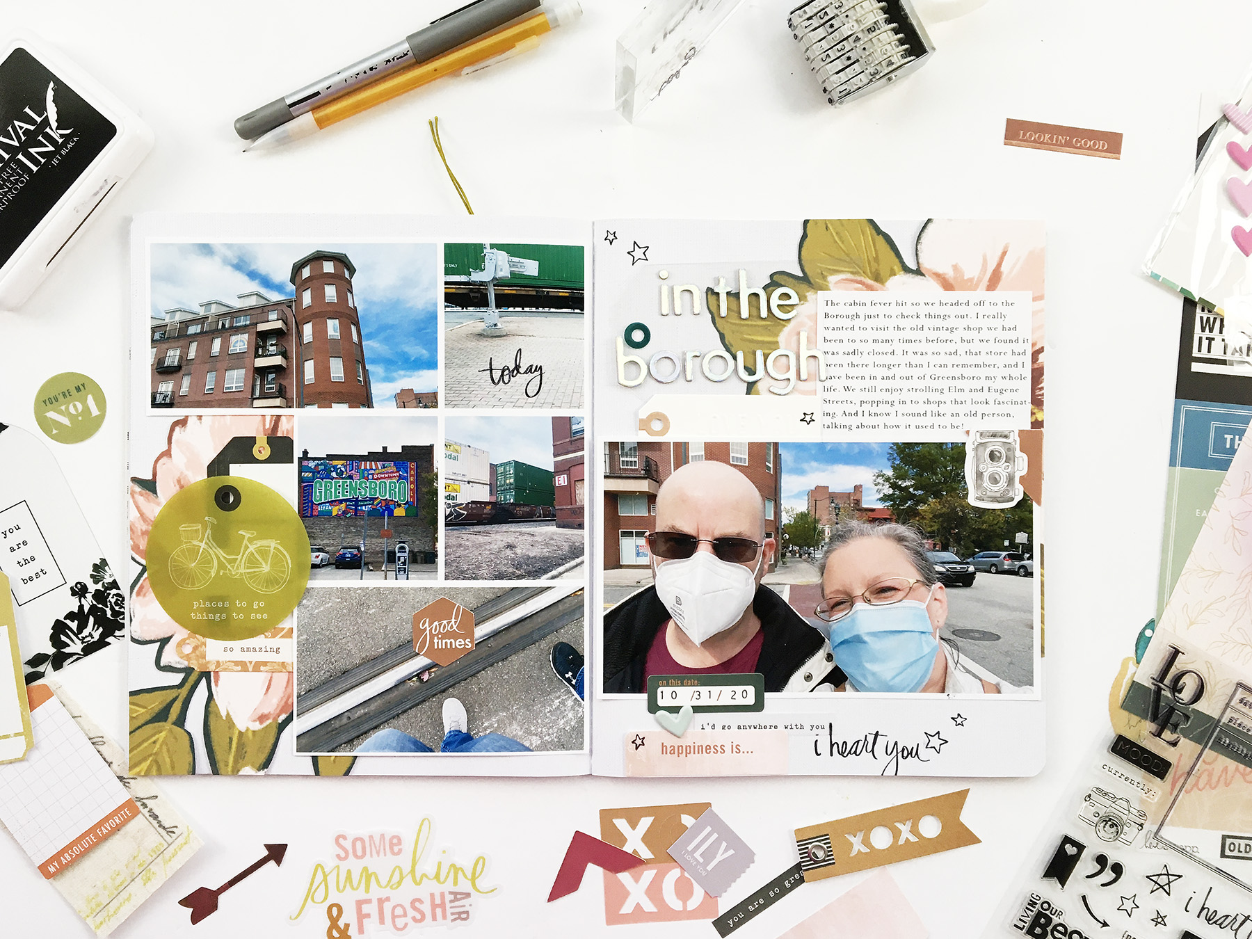 Theresa Moxley Storyline Layout | In The Borough ft Heidi Swapp Honey And Spice