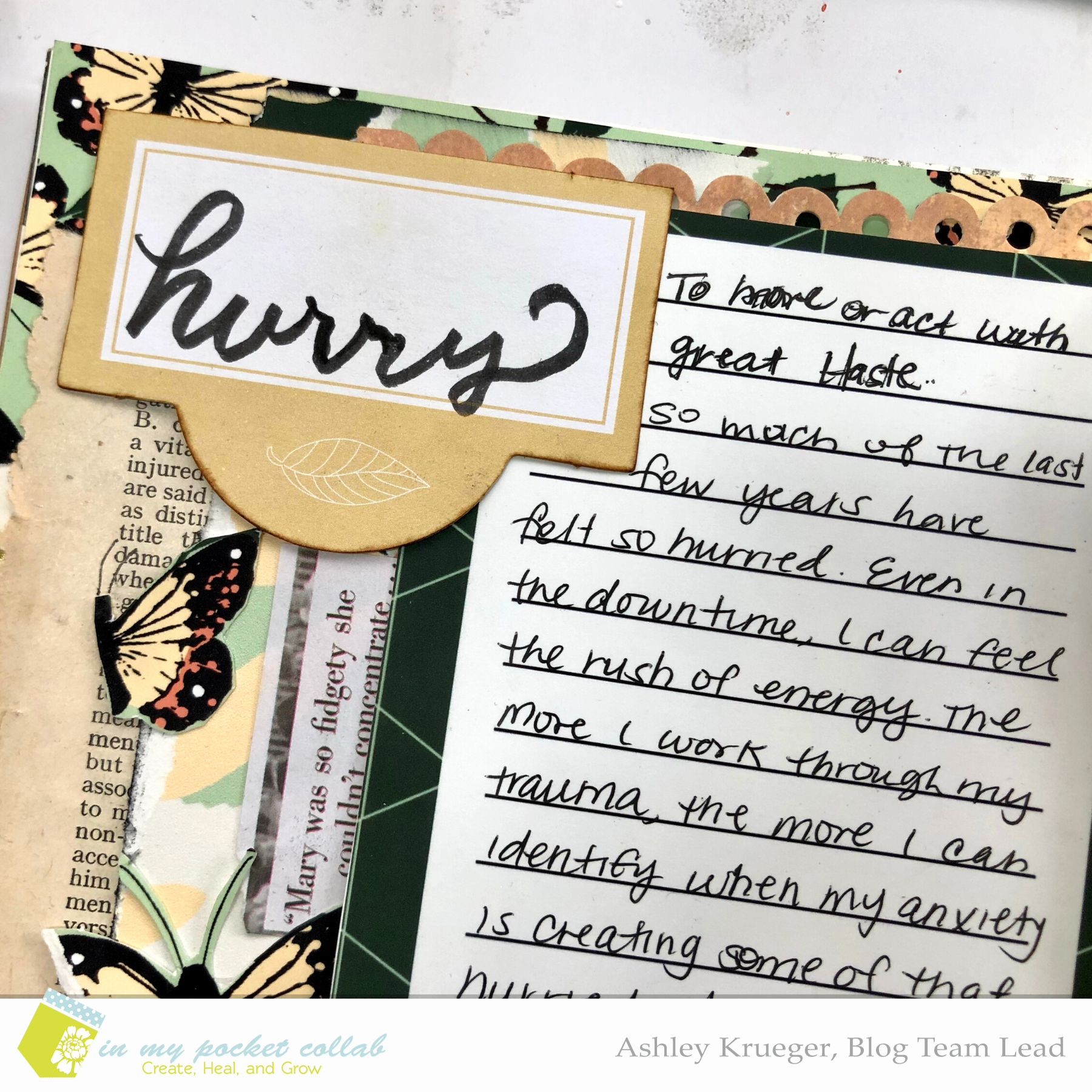 IMP Design Team Ashley Krueger | Hurry Art Journal Page