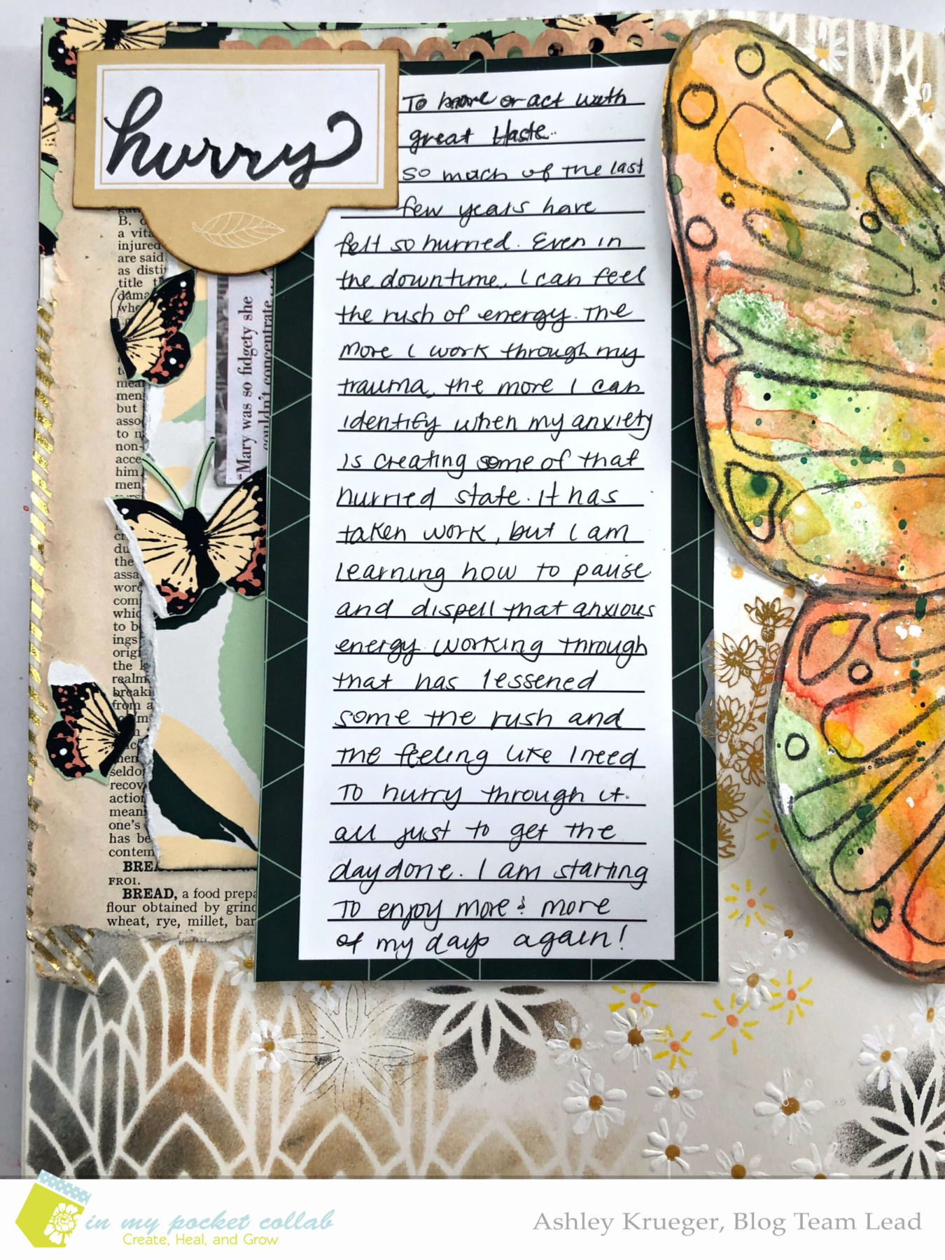 IMP Design Team Ashley Krueger | Hurry Art Journal Page