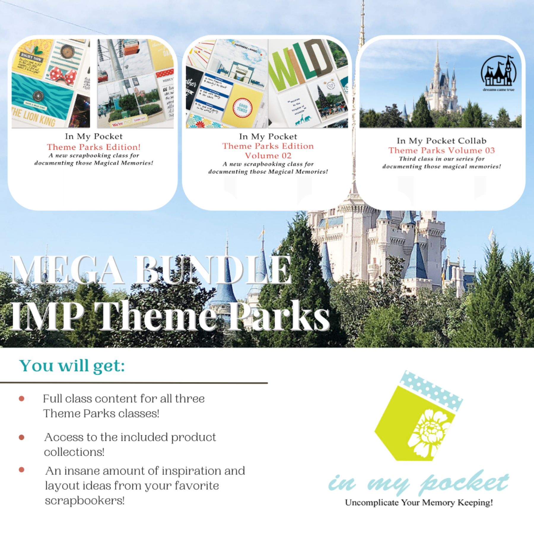 Mega Bundle: In My Pocket Theme Parks Volumes 01 02 and 03 Memory Keeping Class