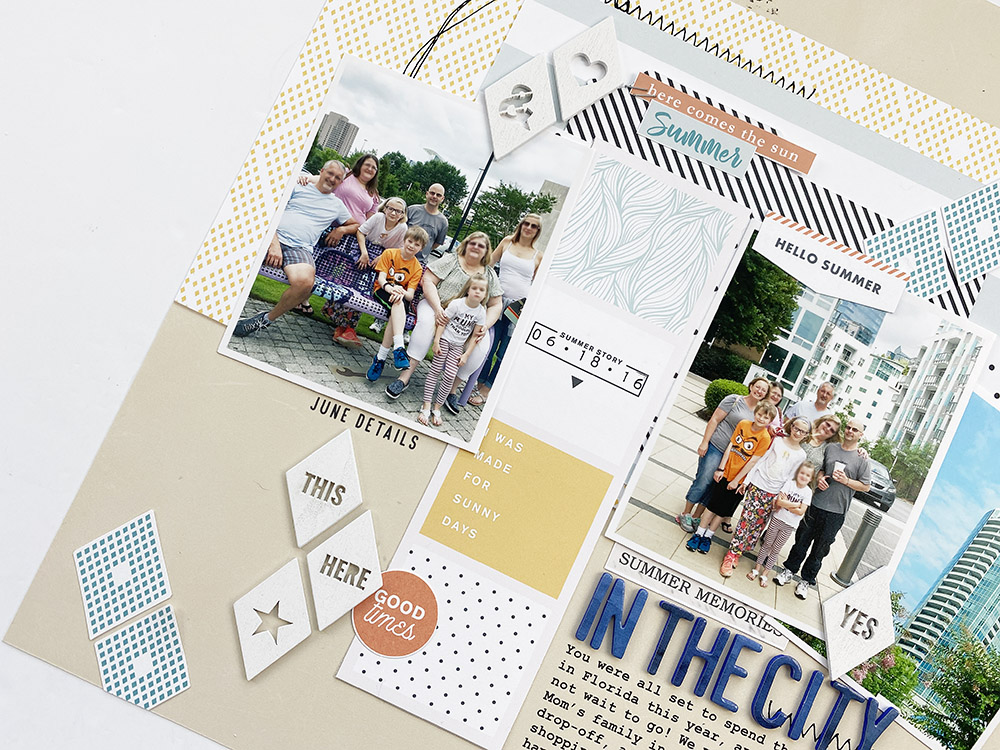 Sahlin Studios Creative Team | In The City Hybrid Scrapbook Layout