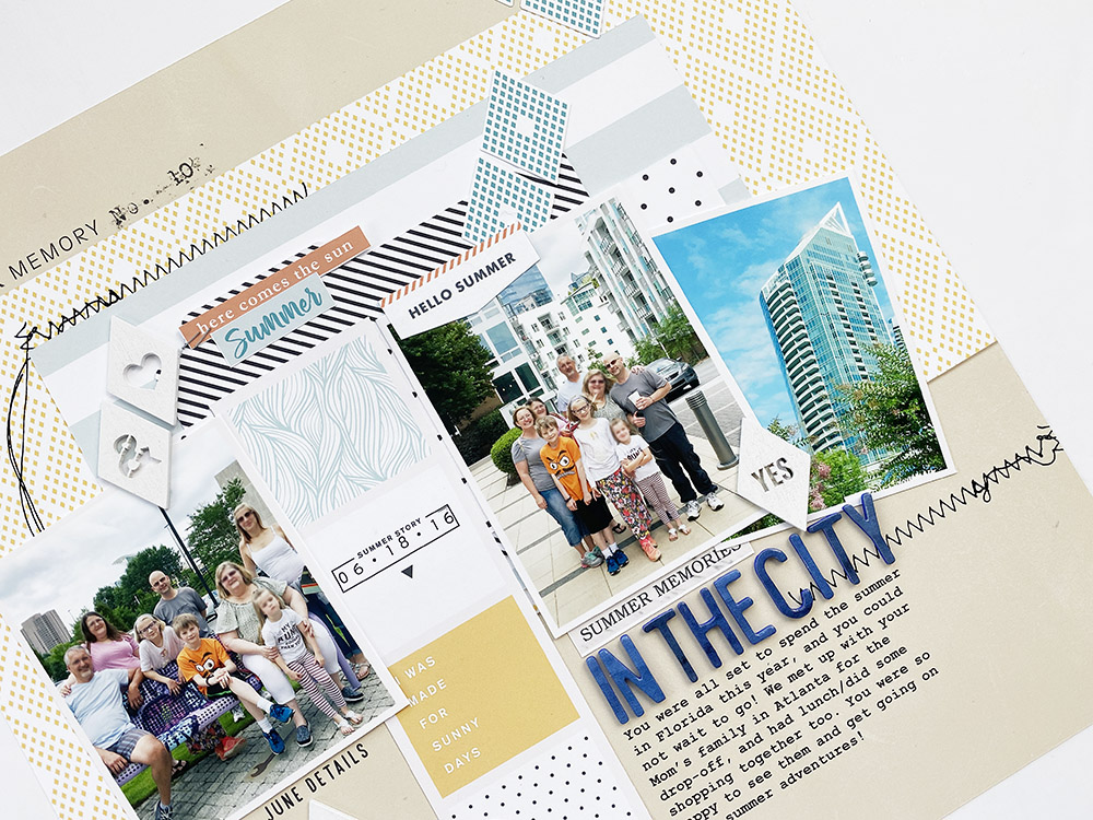 Sahlin Studios Creative Team | In The City Hybrid Scrapbook Layout