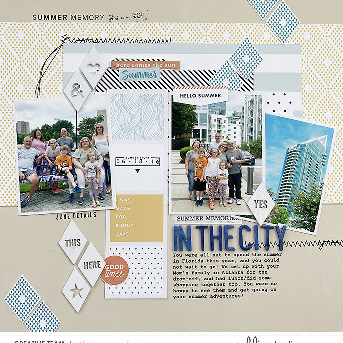 Sahlin Studios Creative Team | In The City Hybrid Scrapbook Layout