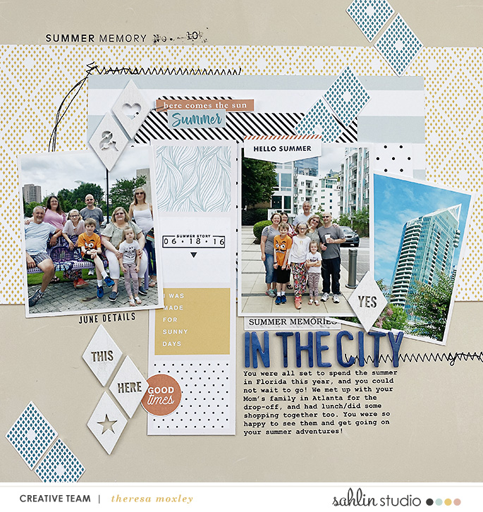 Sahlin Studios Creative Team | In The City Hybrid Scrapbook Layout