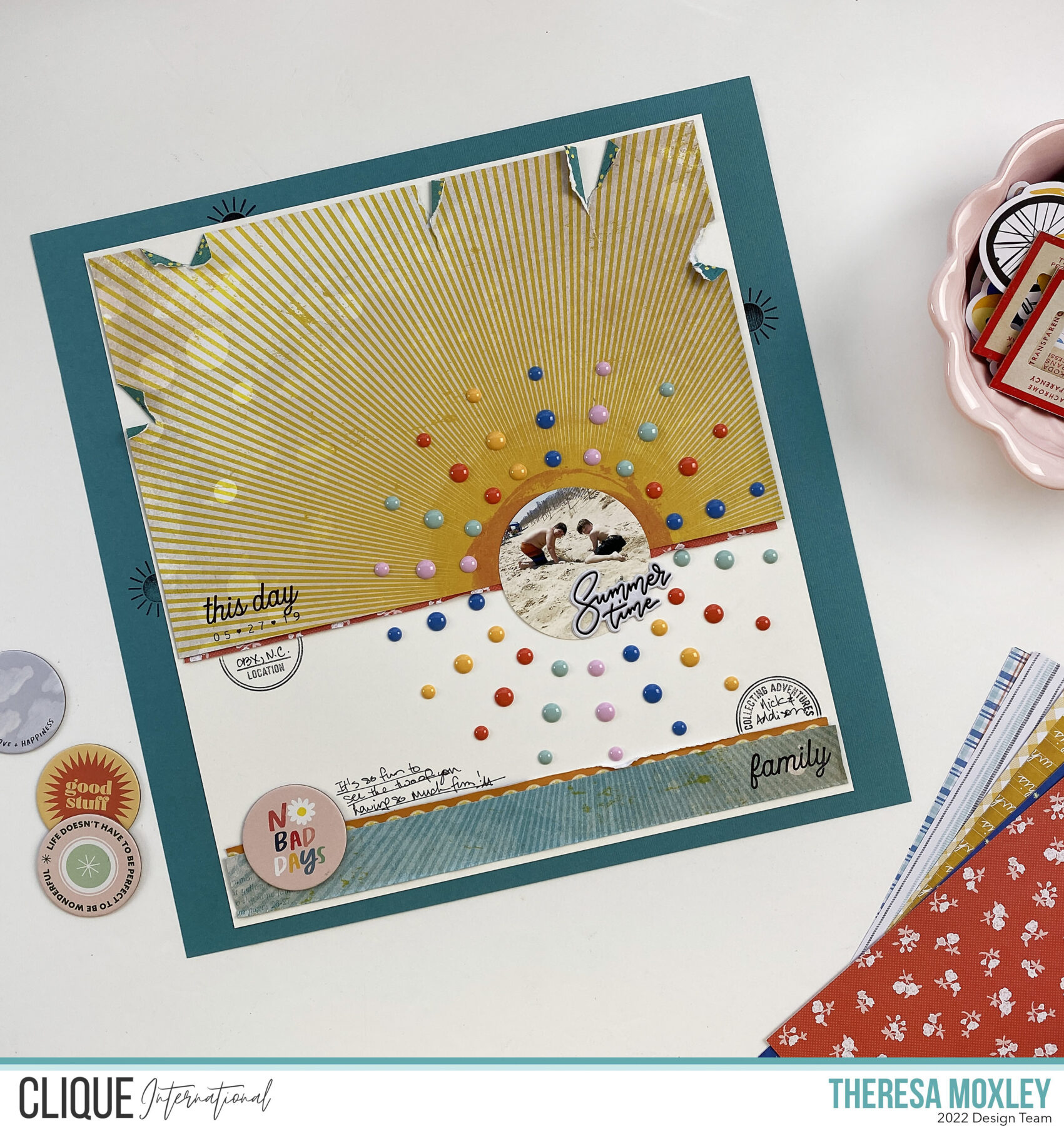 Clique Kits Creative Team | Scrapbook Layout With Cape May Kit