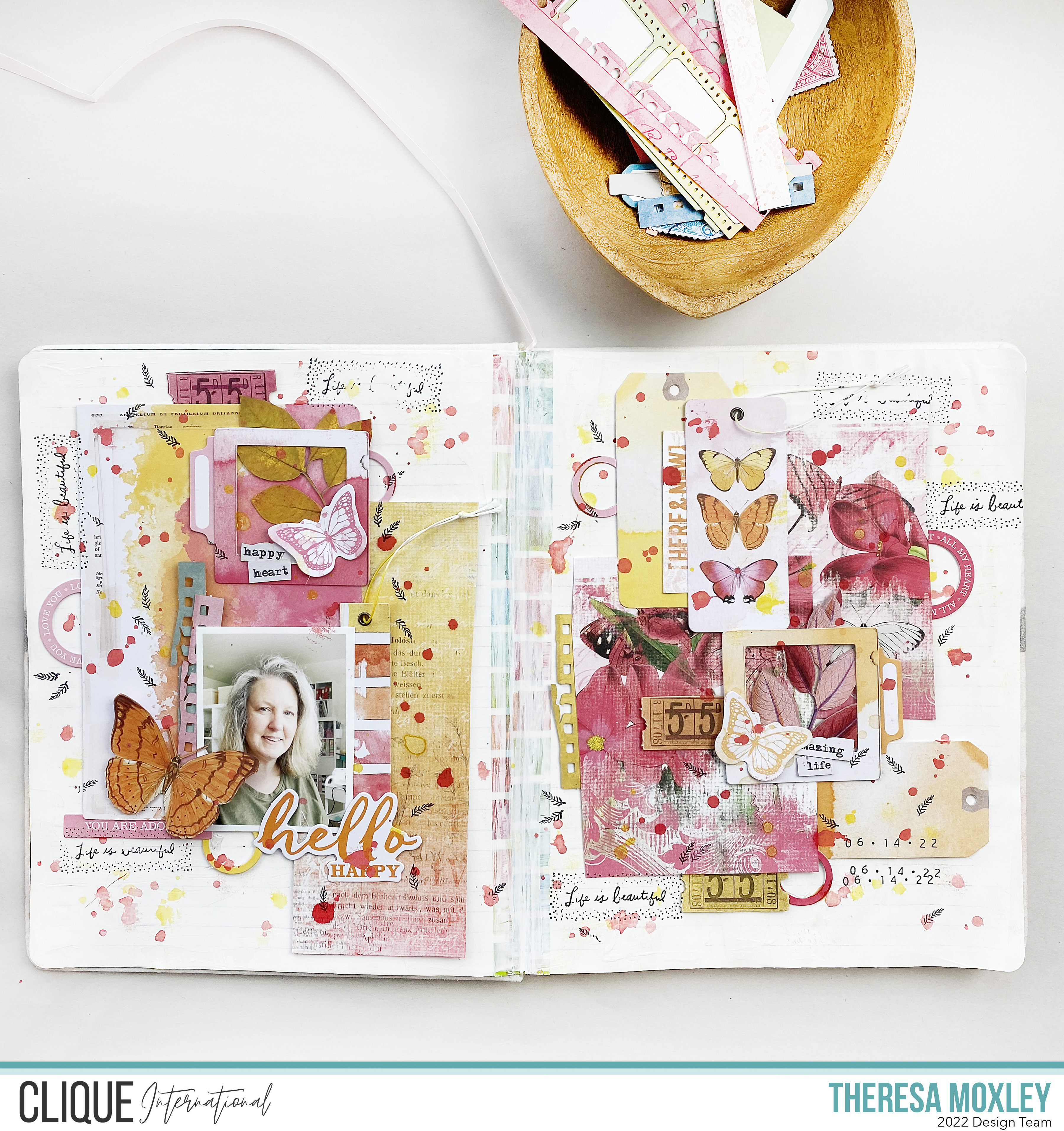 Clique Kits Creative Team | Art Journal Layout ft Chromatics Rainbow Sherbet Kit