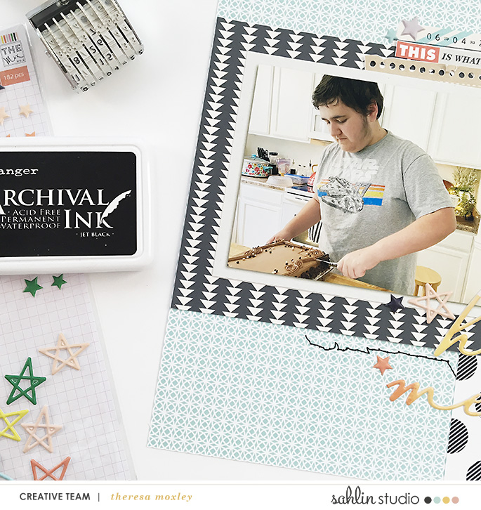 Sahlin Studio Creative Team | Happy Memories Scrapbook Layout With August Template and Simplify