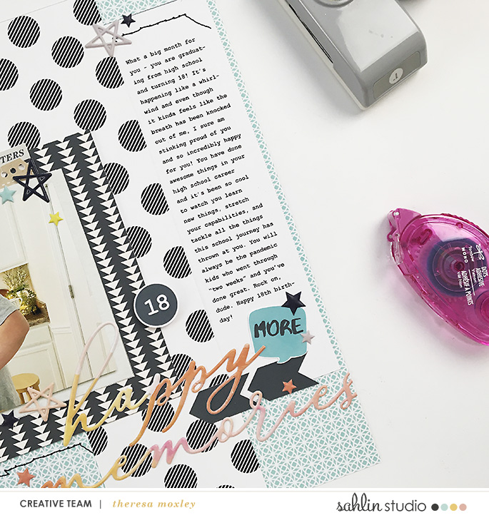 Sahlin Studio Creative Team | Happy Memories Scrapbook Layout With August Template and Simplify