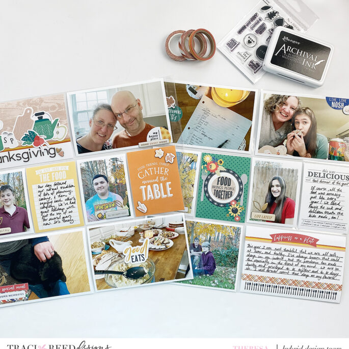 Traci Reed Creative Team | Thanksgiving 2020 Project Life Layout With Foodie Digital Kit