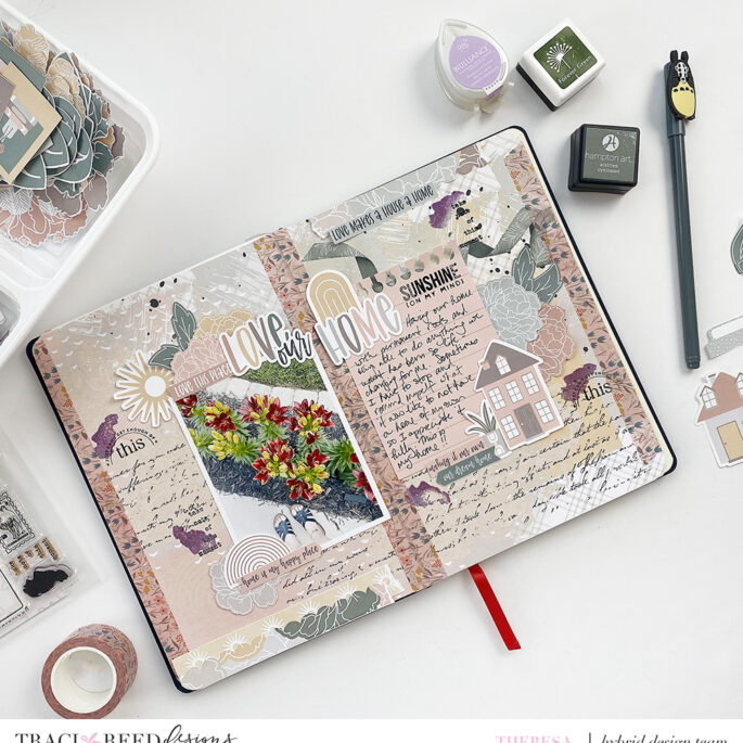 Traci Reed Creative Team | My Oasis Art Journal Layout and YouTube Hop
