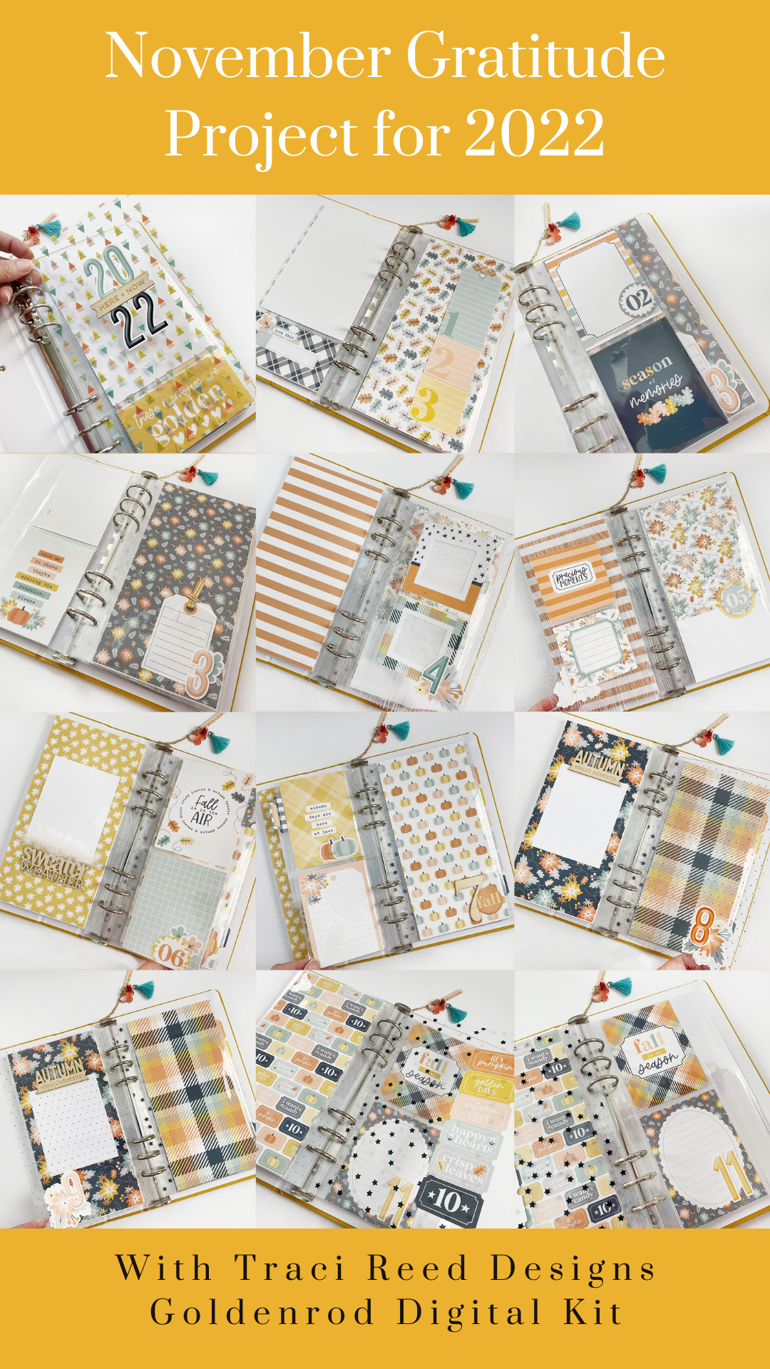 Traci Reed Creative Team | October Daily Foundation Pages AND November Gratitude Project with Goldenrod Digital Kit