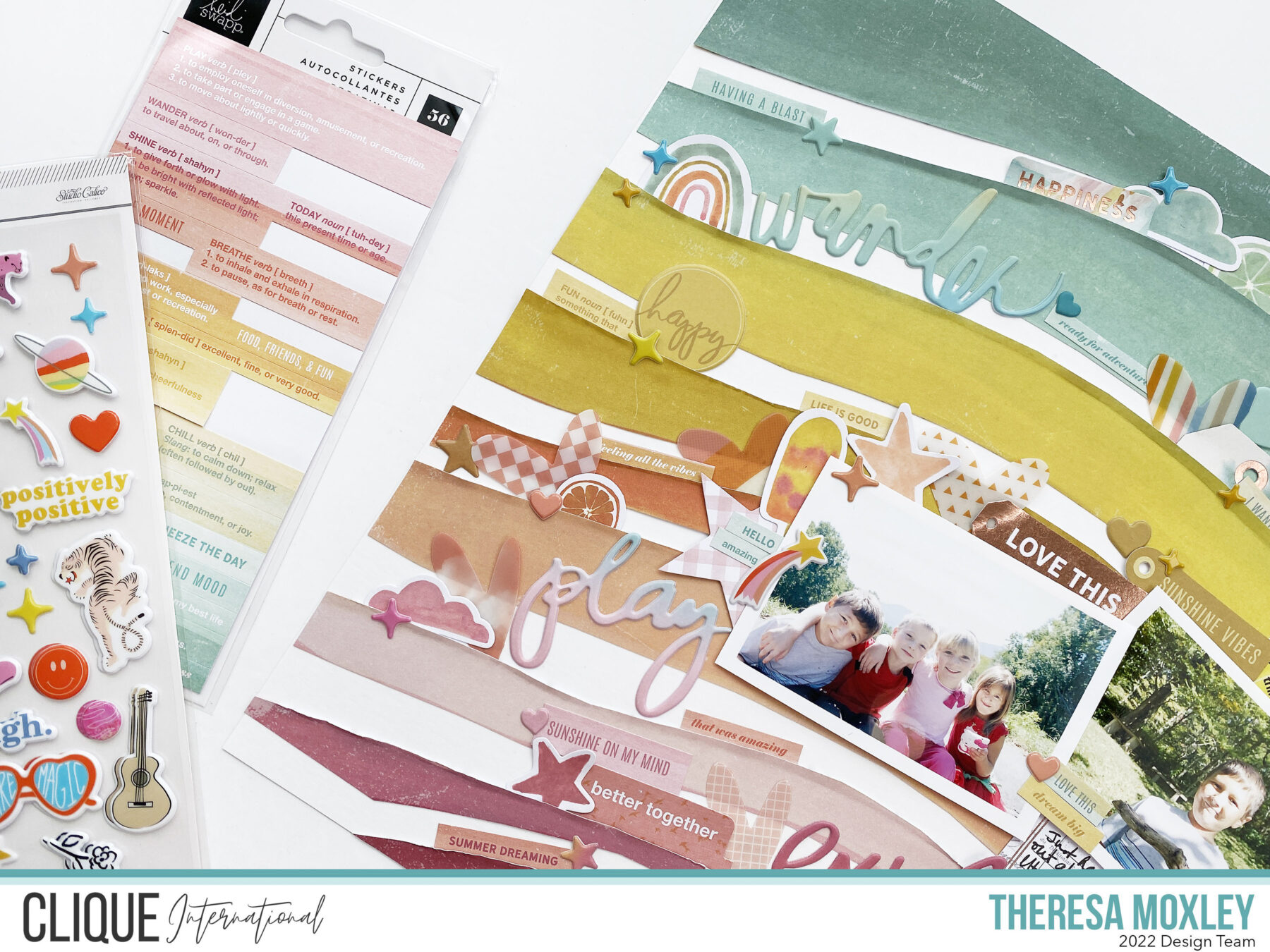 Clique Kits Creative Team | Scrapbook Layout With Heidi Swapp Sunchaser