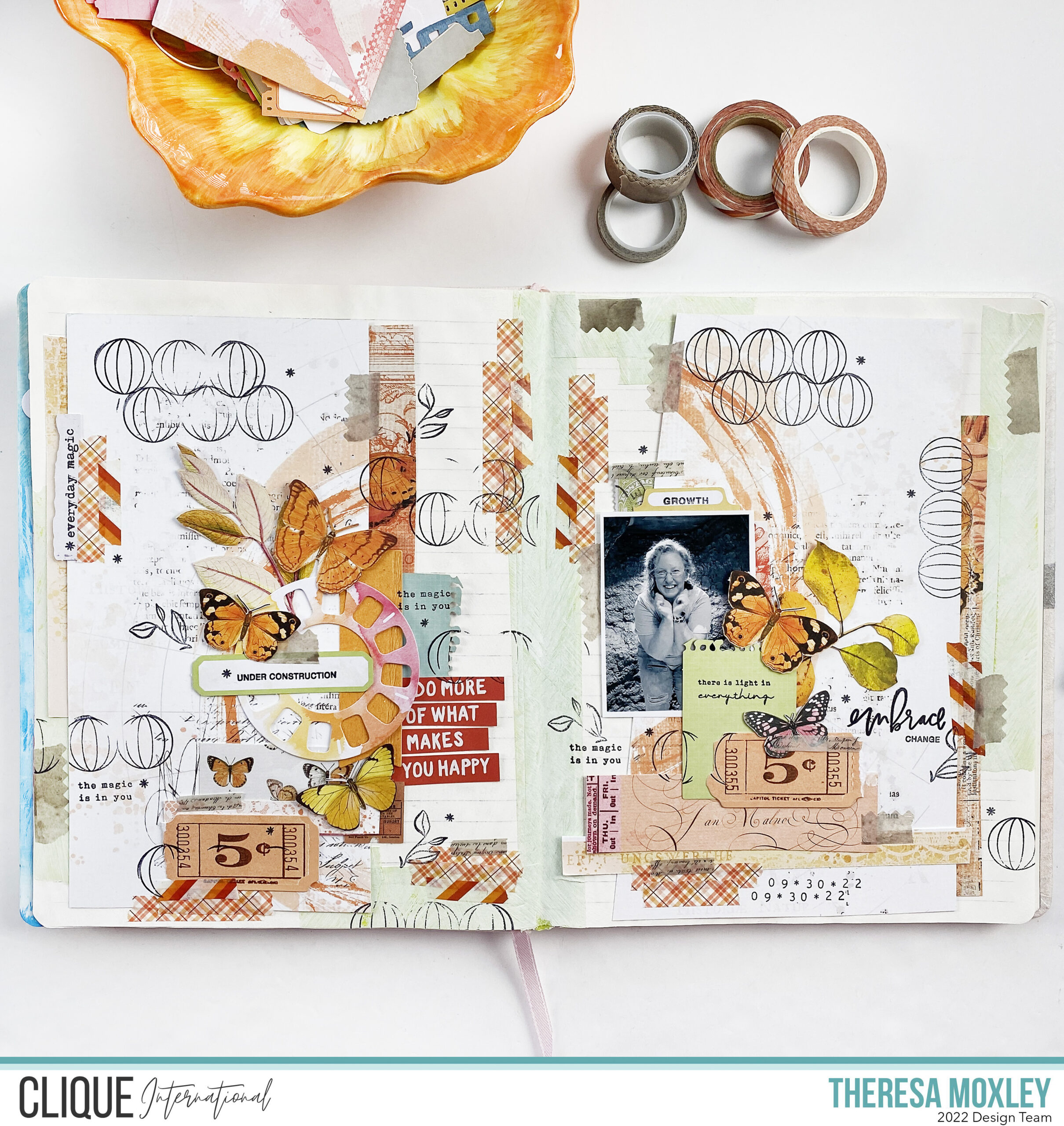 Clique Kits Creative Team | Art Journal Collage With Rainbow Sherbet Chromatics Kit