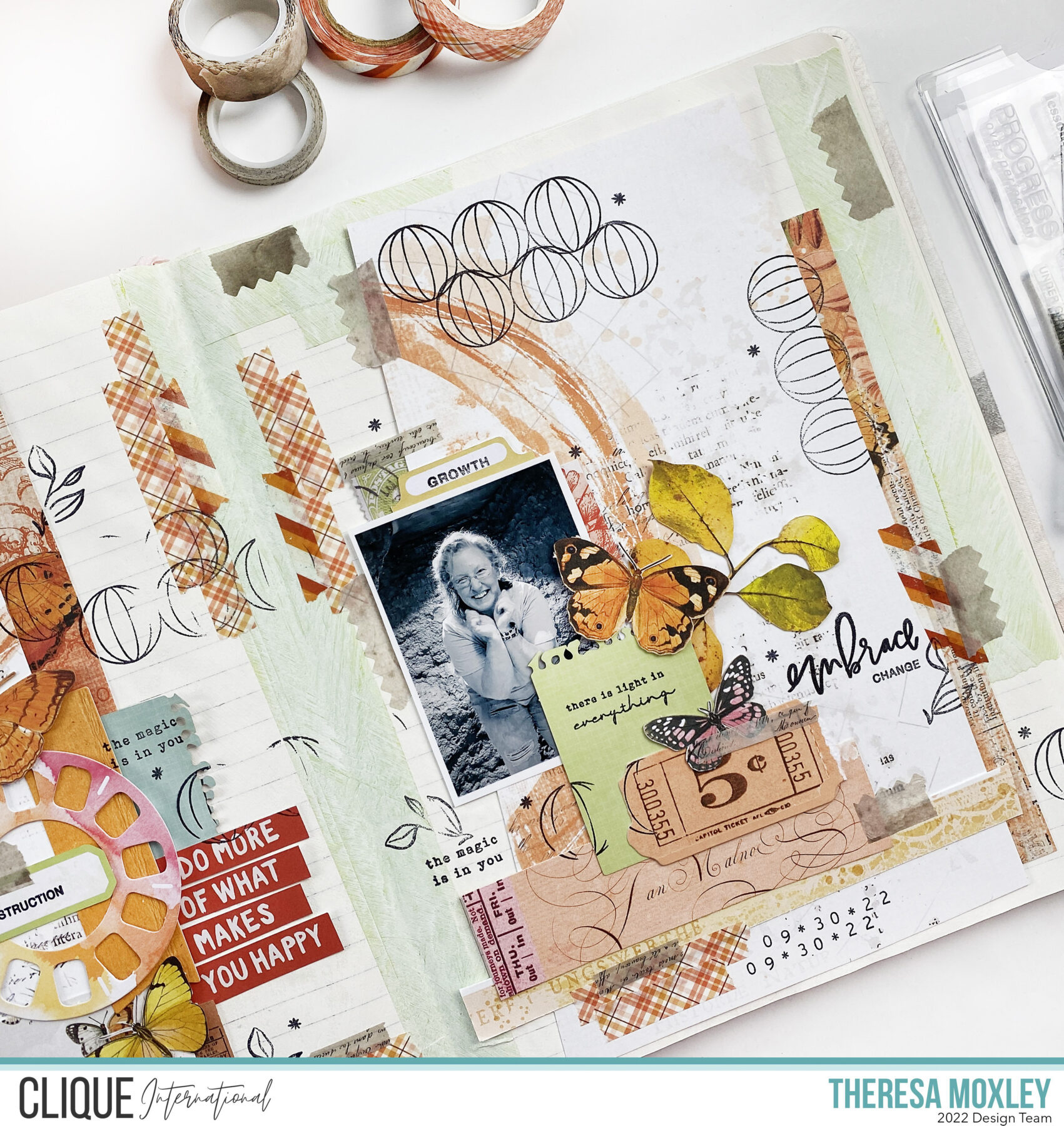 Clique Kits Creative Team | Art Journal Collage With Rainbow Sherbet Chromatics Kit
