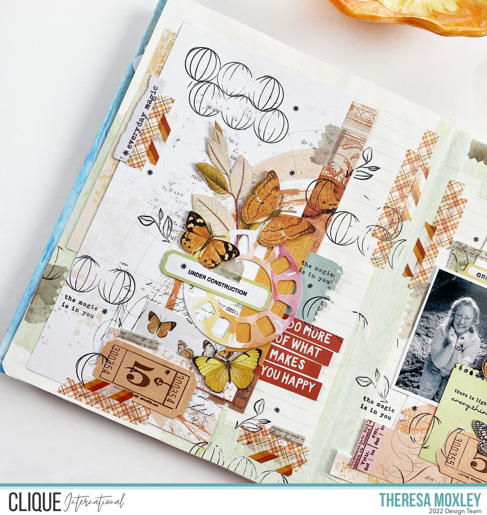 Clique Kits Creative Team | Art Journal Collage With Rainbow Sherbet Chromatics Kit