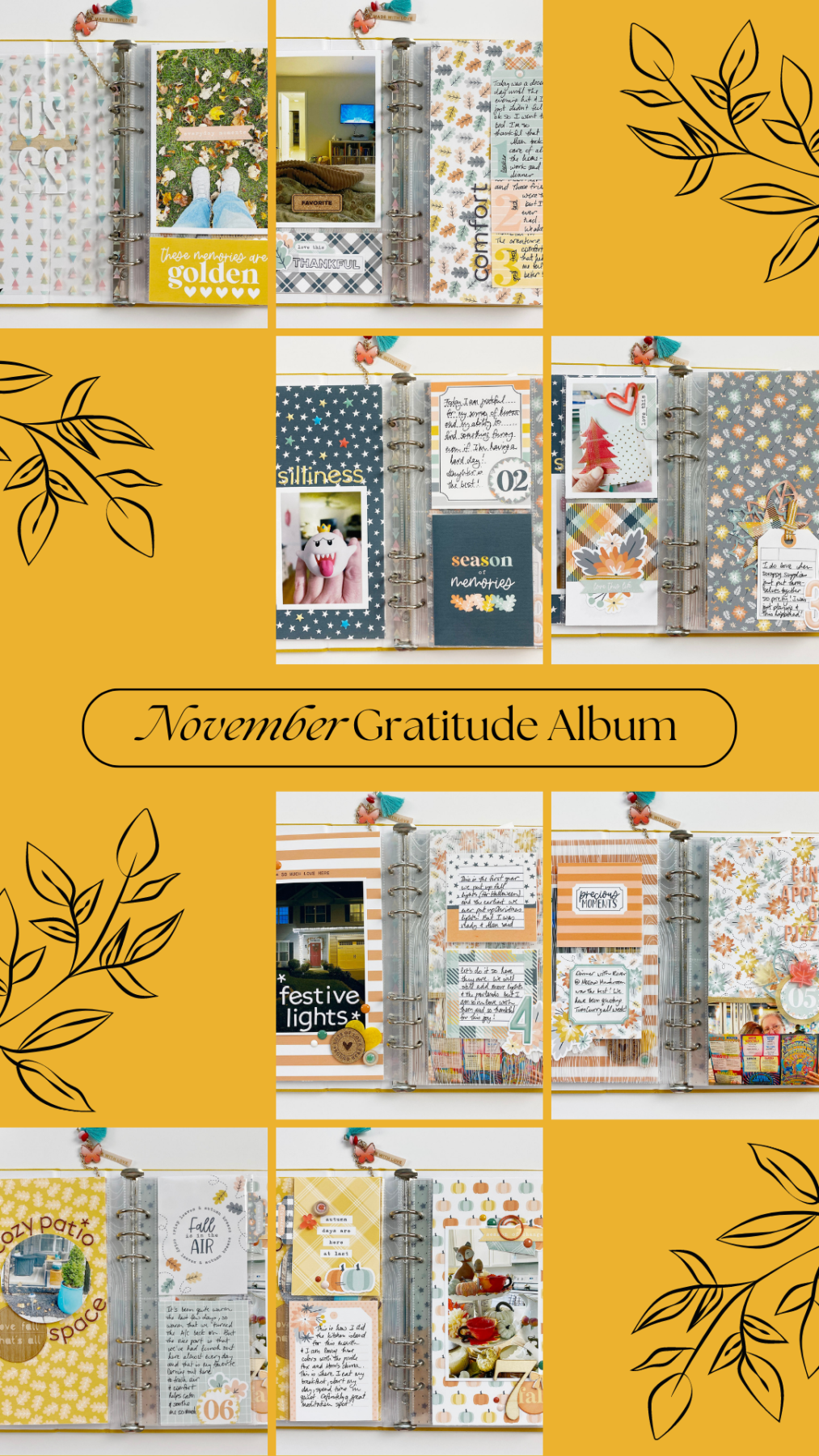 Theresa Moxley Traci Reed Creative Team | November Gratitude Project With Goldenrod Days 01 Through 07