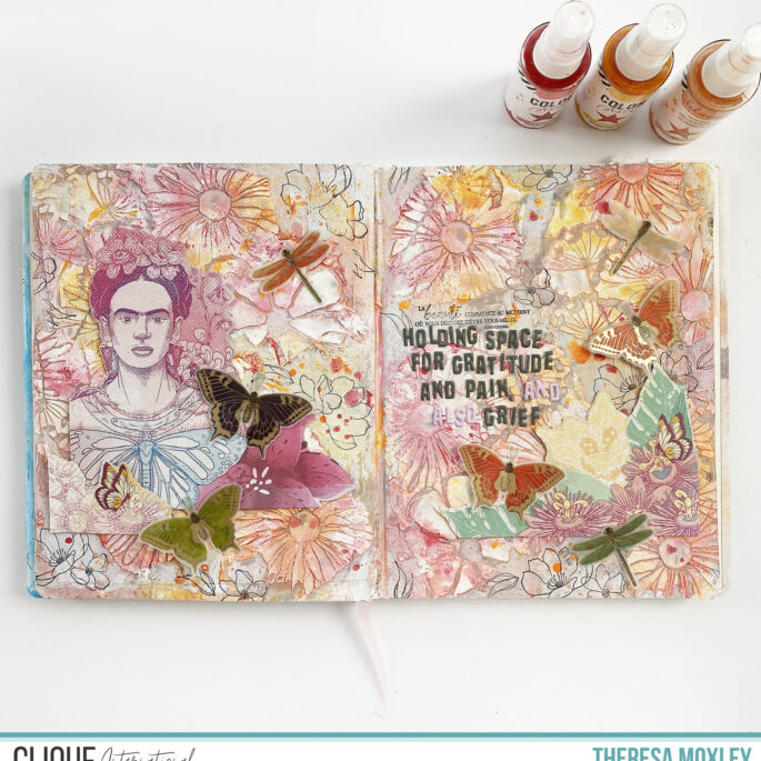 Clique Kits Creative Team | Art Journal Layout With Tehuana Kit