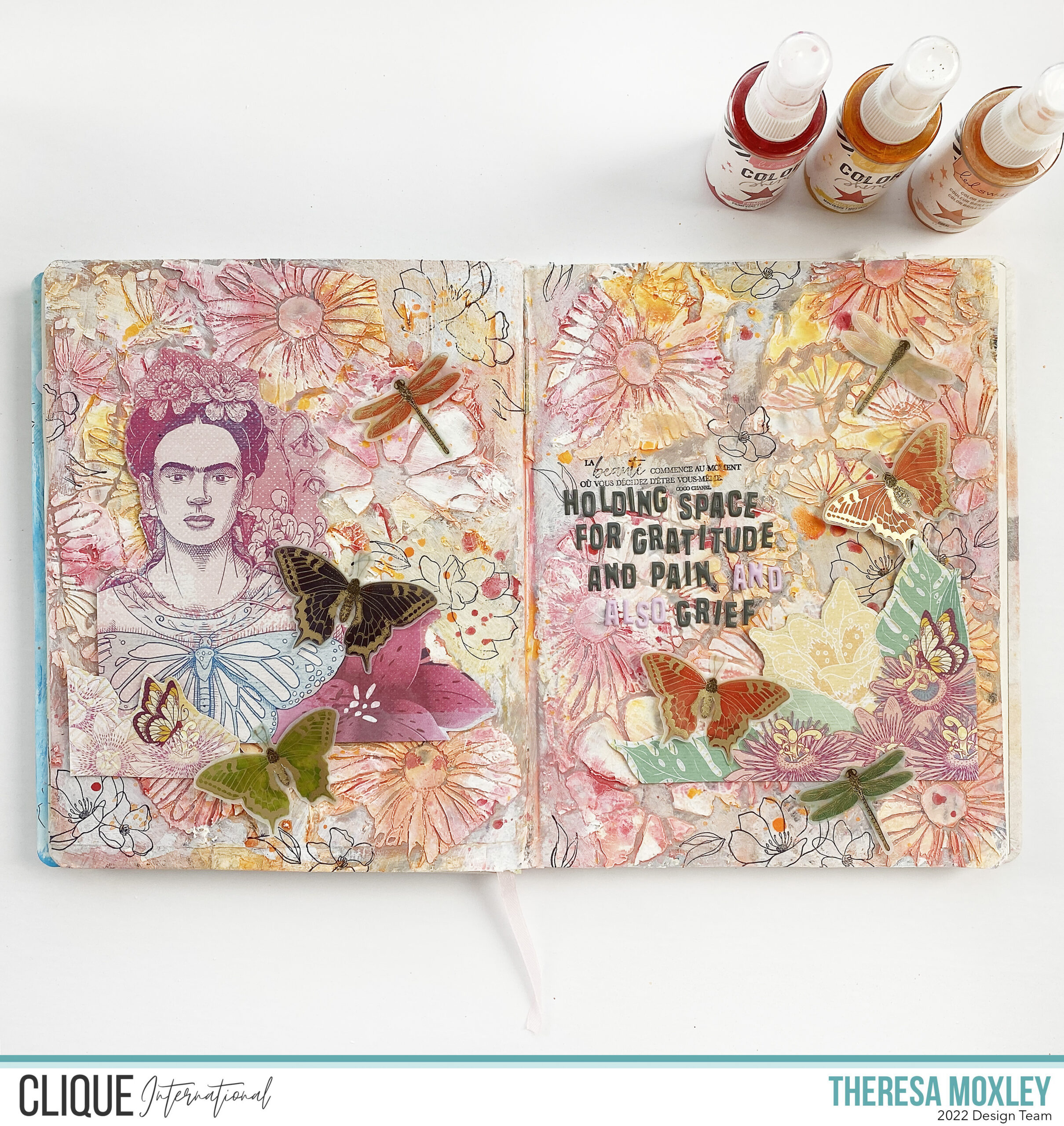 Clique Kits Creative Team | Art Journal Layout With Tehuana Kit