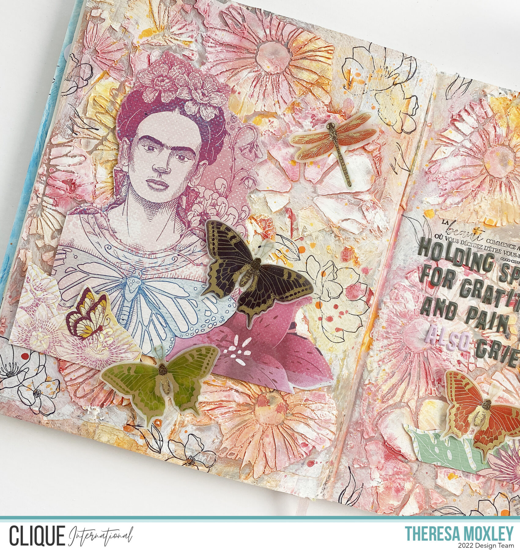 Clique Kits Creative Team | Art Journal Layout With Tehuana Kit