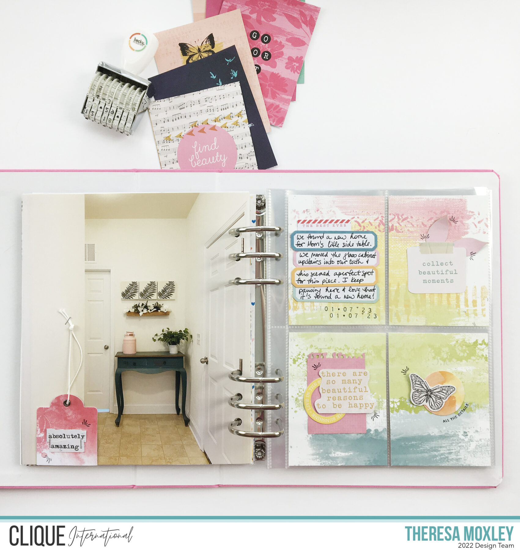 Clique Kits Creative Team | Pocket Page With Clique Chromatics Rainbow Sherbet Kit