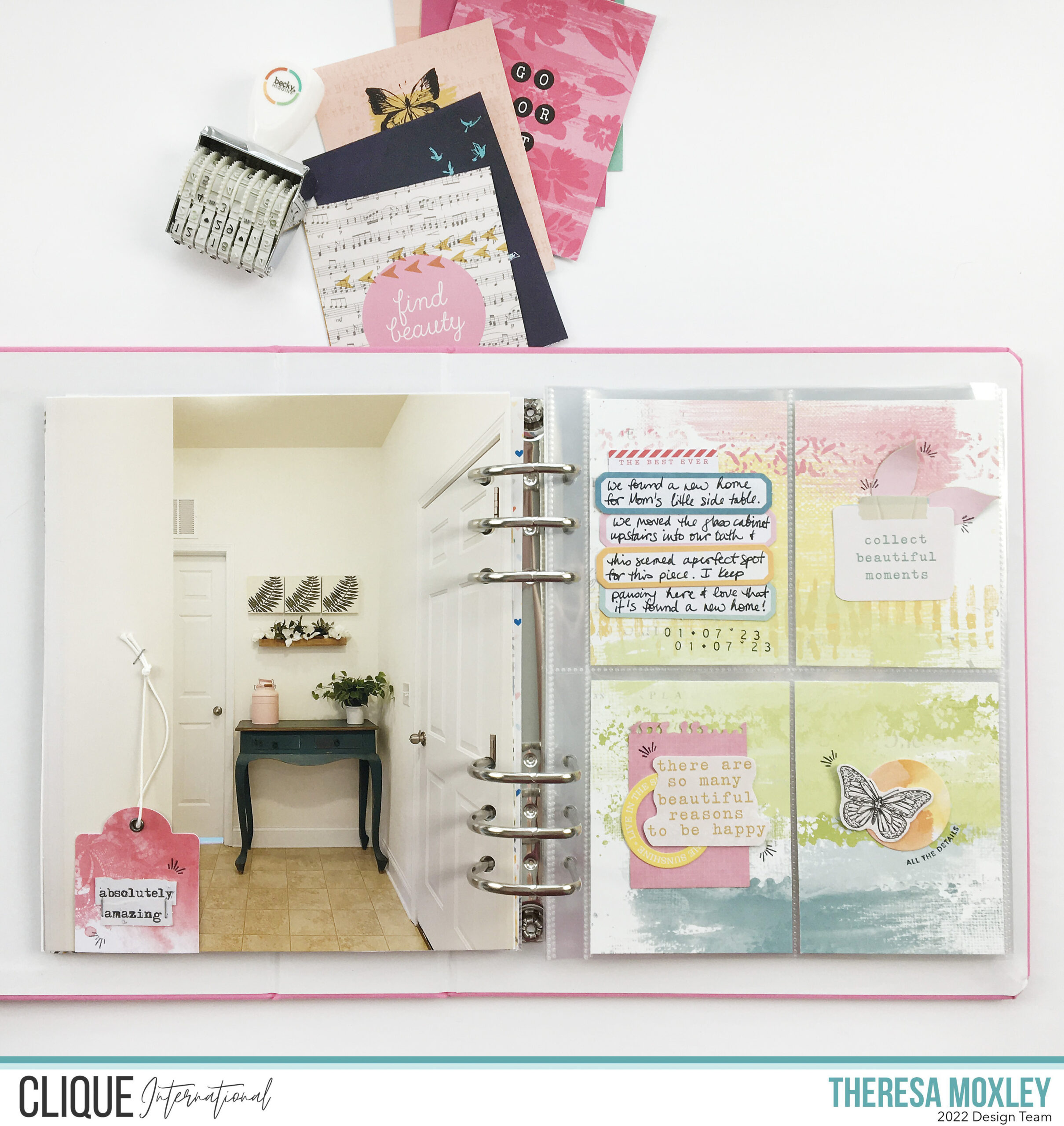 Clique Kits Creative Team | Pocket Page With Clique Chromatics Rainbow Sherbet Kit