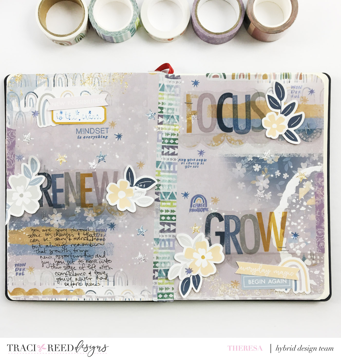 Traci Reed Designs Creative Team | Hybrid Art Journal Page With Renewal Digital Kit