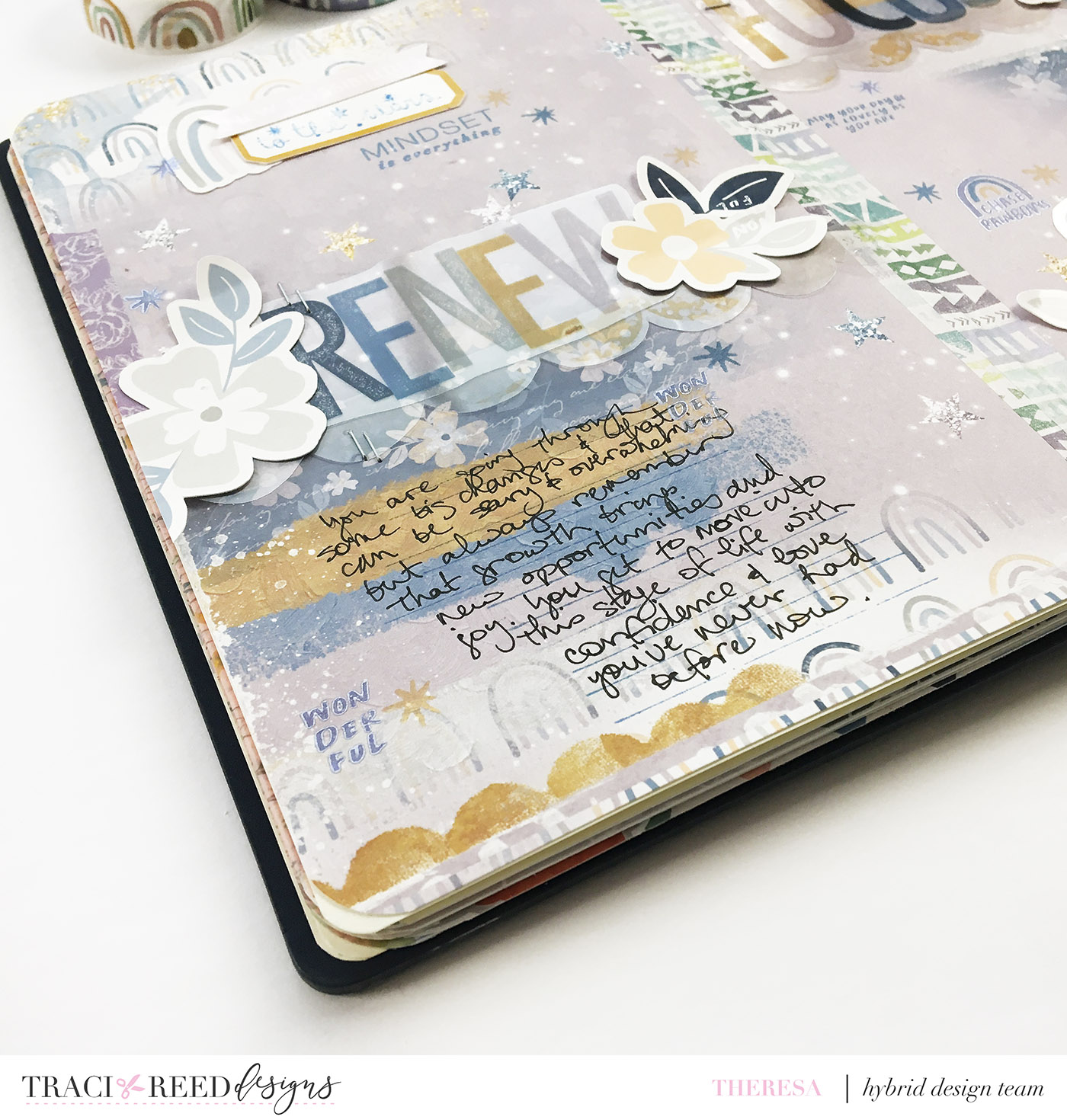 Traci Reed Designs Creative Team | Hybrid Art Journal Page With Renewal Digital Kit