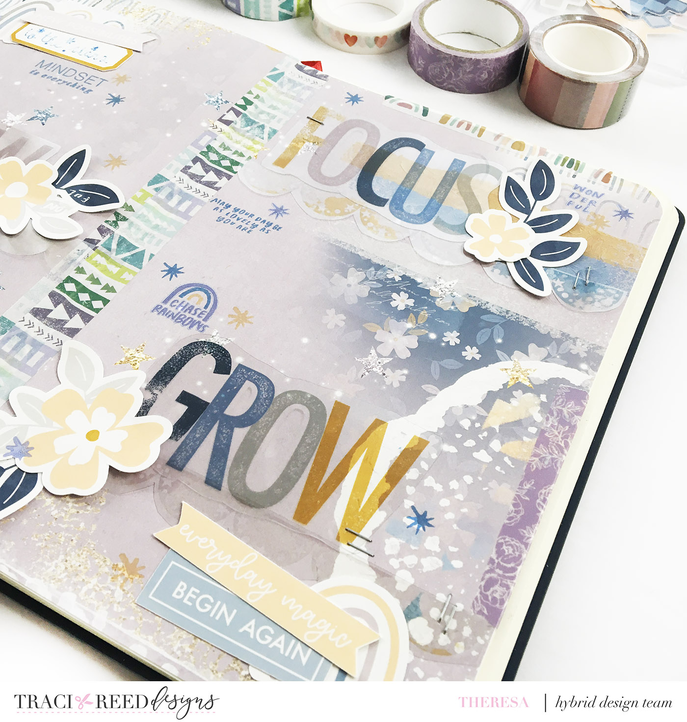 Traci Reed Designs Creative Team | Hybrid Art Journal Page With Renewal Digital Kit