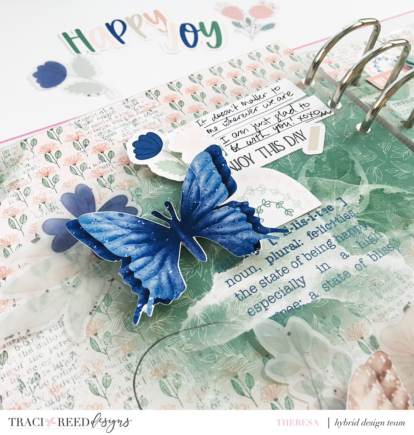 Traci Reed Creative Team YouTube Hop | 6x8 Scrapbook Layout With Felicity Digital Kit!